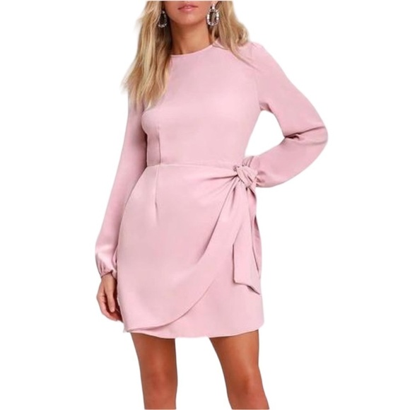 Lulus Knot Rose Pink Long Sleeve Tie-Front Skater Dress
New - Picture 3 of 5
